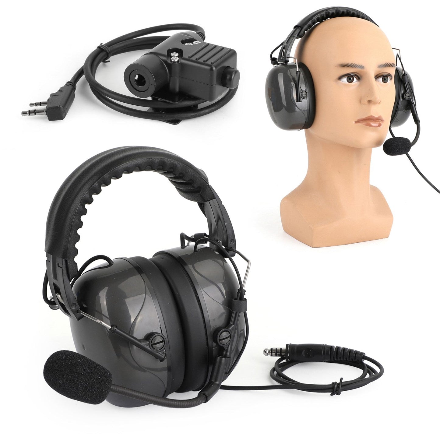 Cuffie regolabili con cancellazione del rumore adatte per Kenwood BaoFeng TK3107 TK3207