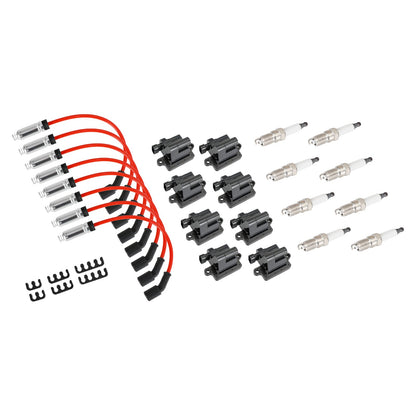 2003-2005 Chevrolet Express 2500 GMC Savana 1500 2500 3500 Confezione da 8 bobine di accensione quadrate e cavo per candele