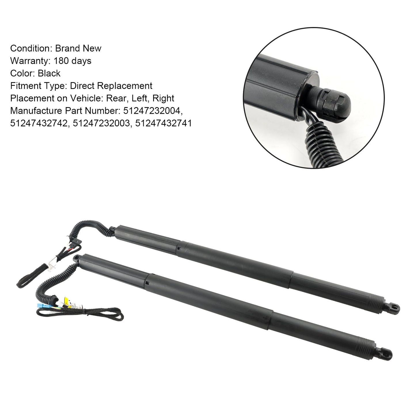 2 PZ Puntoni Portellone Elettrico Sinistro e Destro Gas 51247232003 Fit BMW X3 F25
