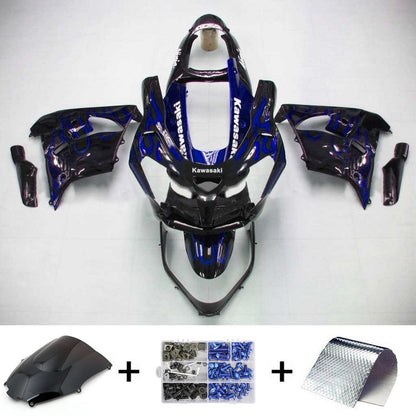 Amotopart Kawasaki ZX9R 2000-2001 kit di abbigliamento blu nero