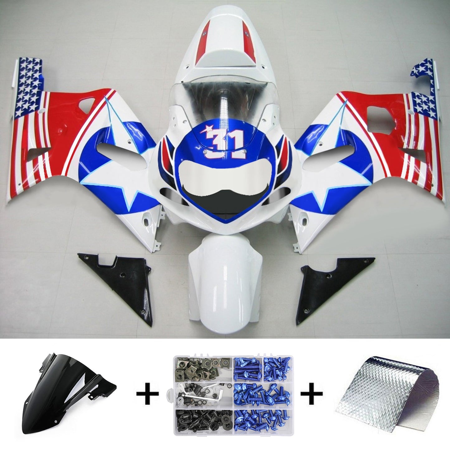 Kit carenatura Suzuki GSXR750 2001-2003 Carrozzeria Plastica ABS