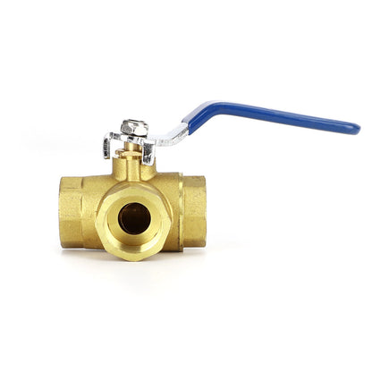 Maniglia a leva con attacco a L femmina a 3 vie Maniglia a leva 3/4" NPT in ottone forgiato