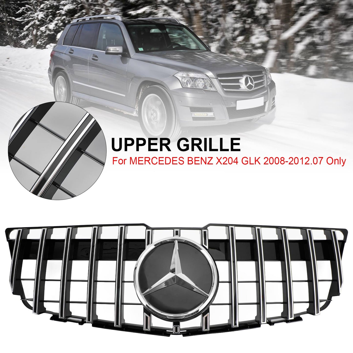 2008-2012 Mercedes-Benz GLK X204 Griglia superiore griglia paraurti anteriore stile GT