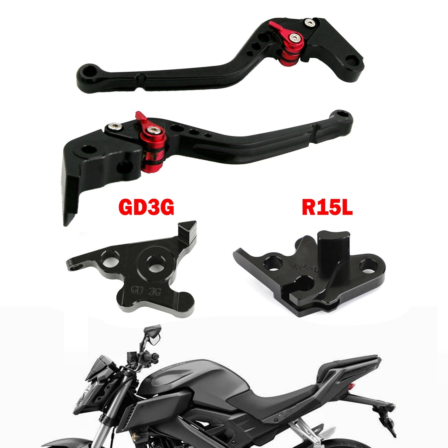 Leva freno frizione lunga moto adatta per YAMAHA MT125 2014-2019 Generico