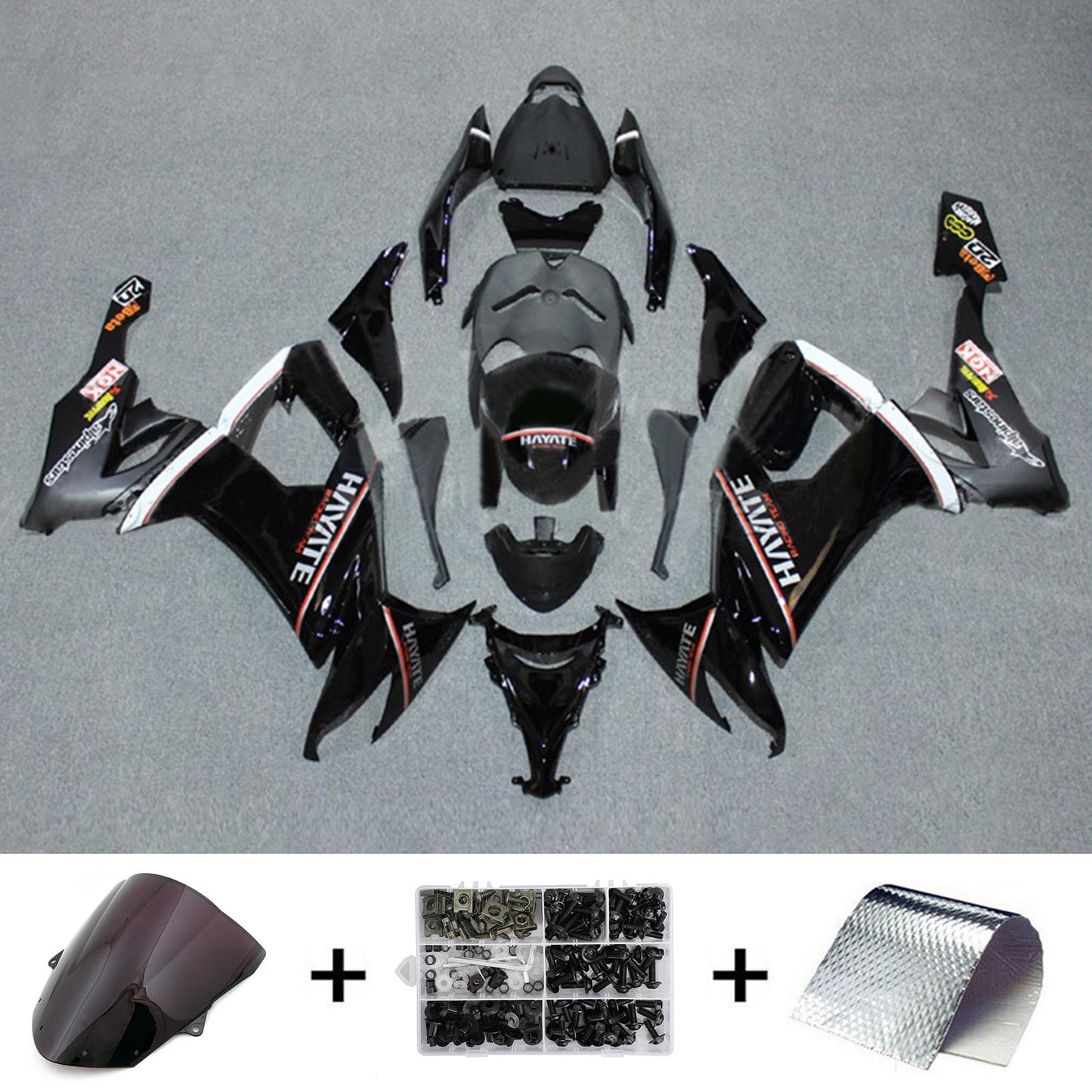 Amotopart Kawasaki ZX10R 2008-2010 Kit carena Carrozzeria Plastica ABS