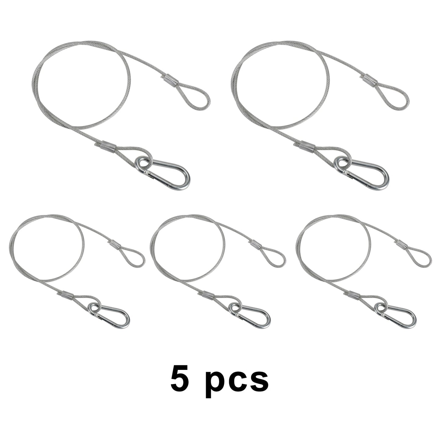 1/5/10Pcs 26.4"Cavo di sicurezza di sicurezza in filo di acciaio per luce da palcoscenico con morsetto Par Light