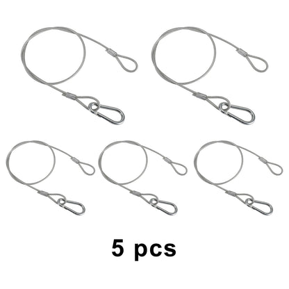 1/5/10Pcs 26.4"Cavo di sicurezza di sicurezza in filo di acciaio per luce da palcoscenico con morsetto Par Light