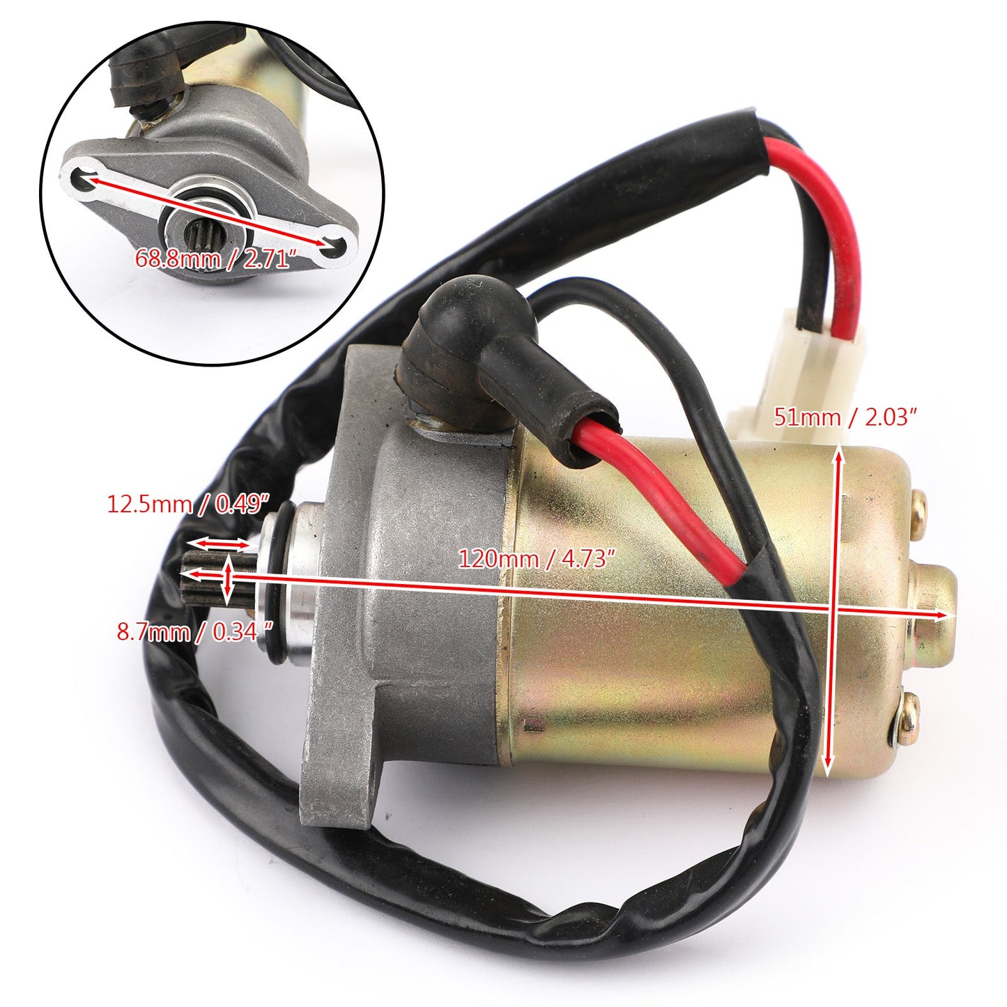 Nuovo motorino di avviamento adatto per Kawasaki 90 KFX90 KSF90 ATV 2007-2020 21163-Y002 21163Y002 generico