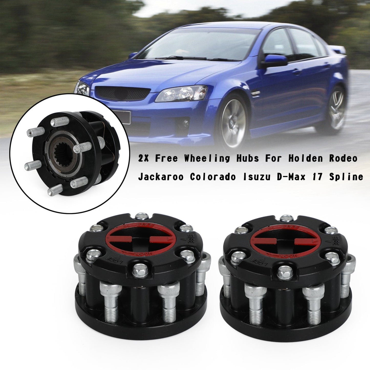 2 mozzi a ruota libera per Holden Rodeo Jackaroo Colorado Isuzu D-Max 17 Spline generico