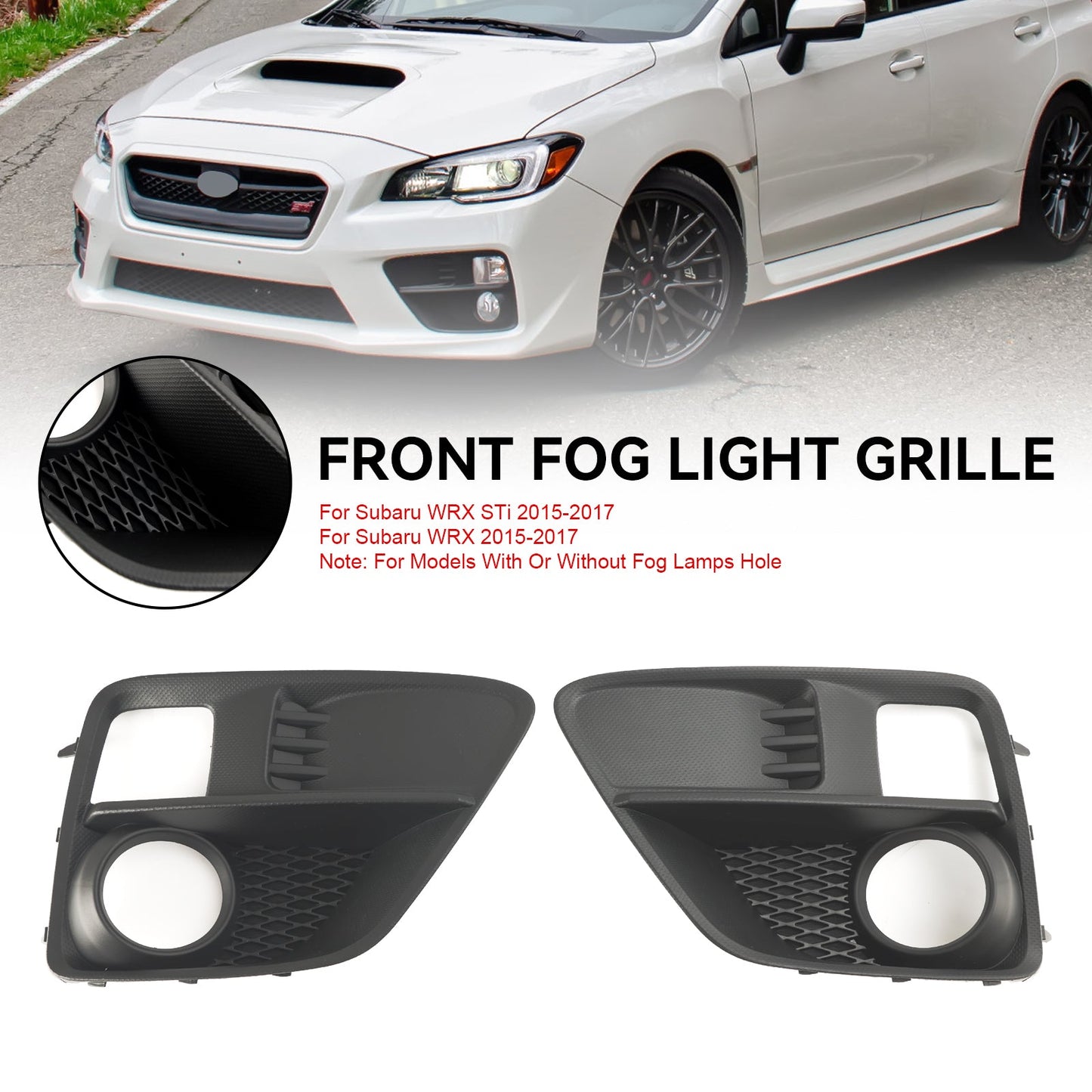 Subaru WRX e STi 2015-2017 2 pezzi copertura fendinebbia anteriore griglia griglia
