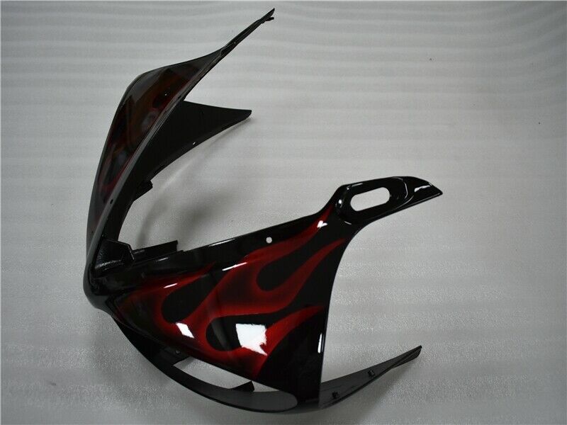 Amotopart 2003-2004 Yamaha YZF R6 Cladding Black & Red Flame Kit