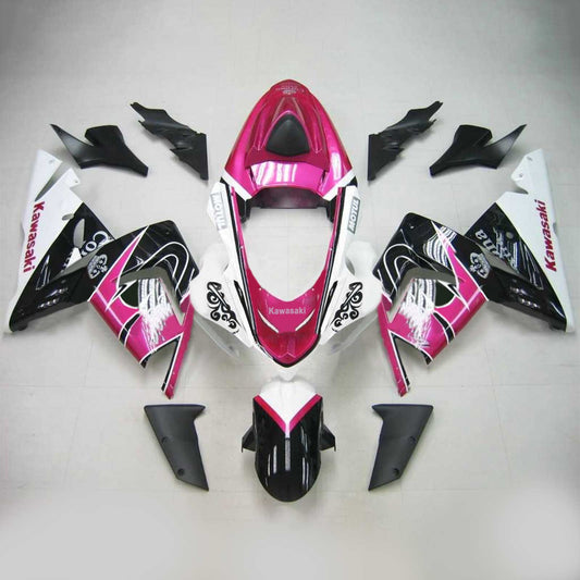 Amotopart Kawasaki 2004-2005 kit di carenatura rosa bianco ZX10R