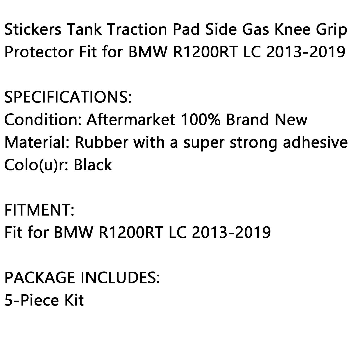 5 protezioni laterali per serbatoio carburante adatte per Bmw R1200Rt Lc 2013-2019 gomma generico