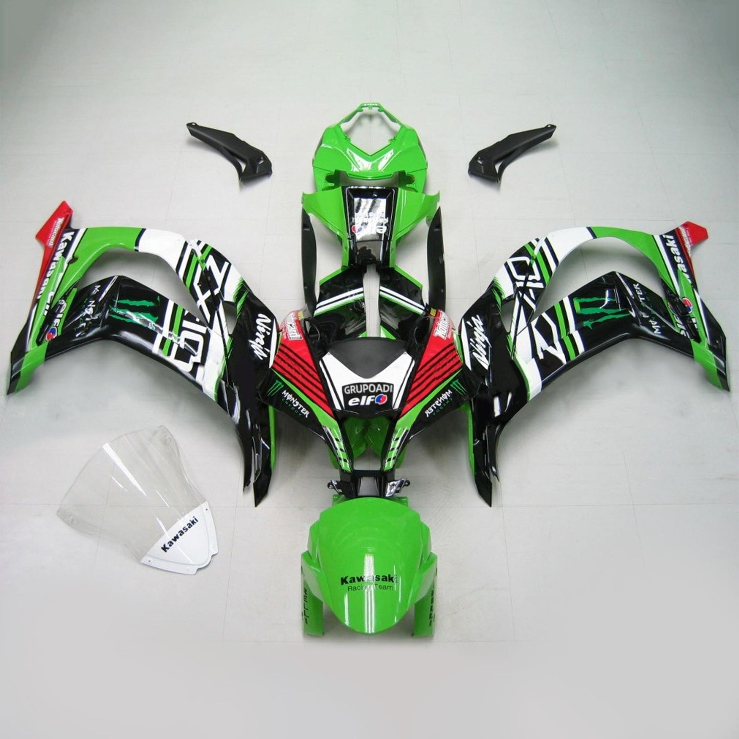 Amotopart Kawasaki 2016-2019 Kit trigger nero verde ZX10R