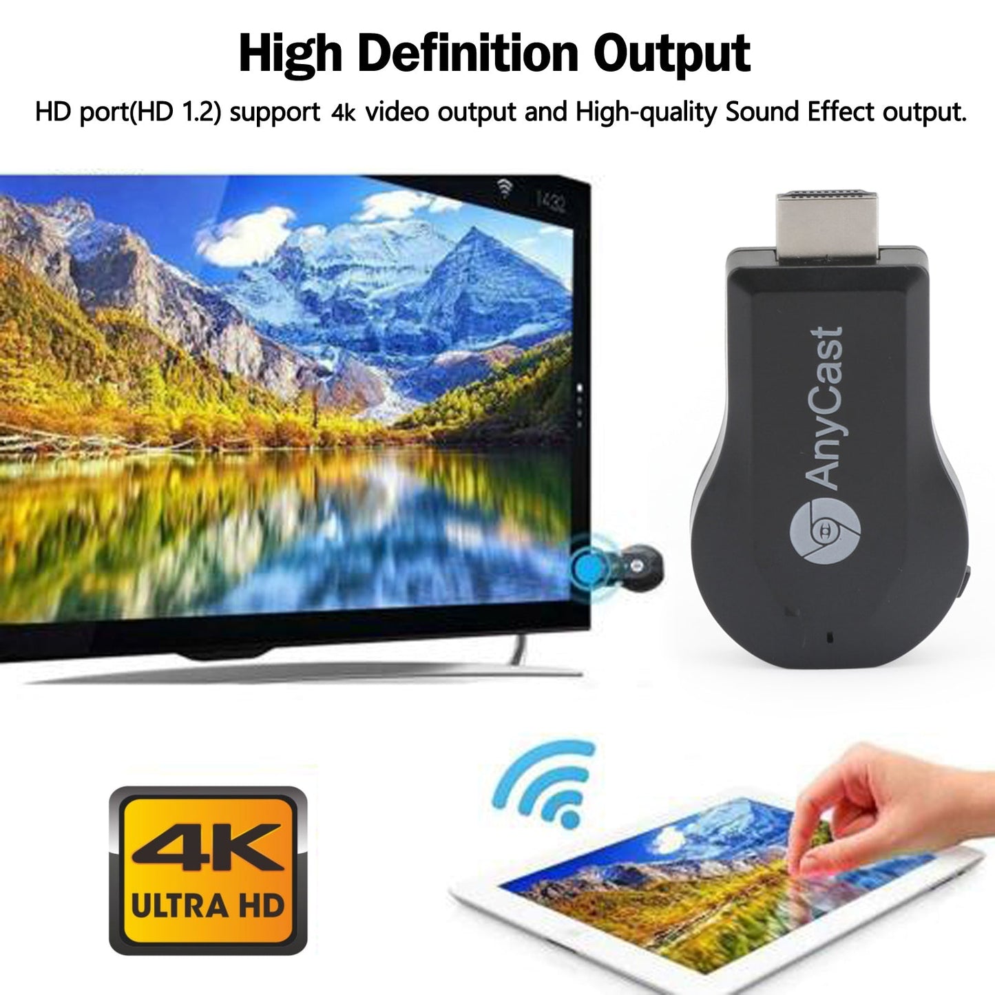 M100 True 4K TV Stick TV Streamer Ricevitore dongle wireless Anycast HDM WiFi