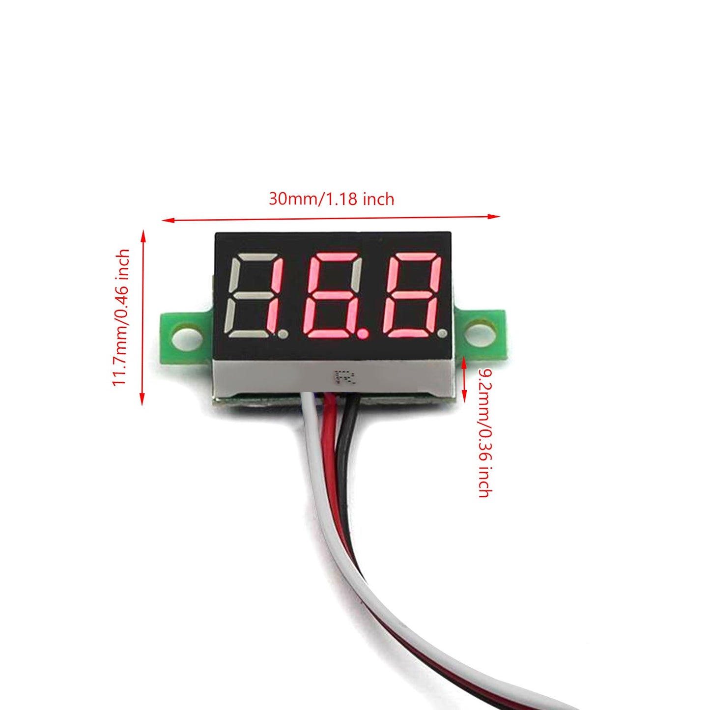 5x Mini DC 0-30V LED rosso Pannello voltmetro a 3 display digitale calibrabile