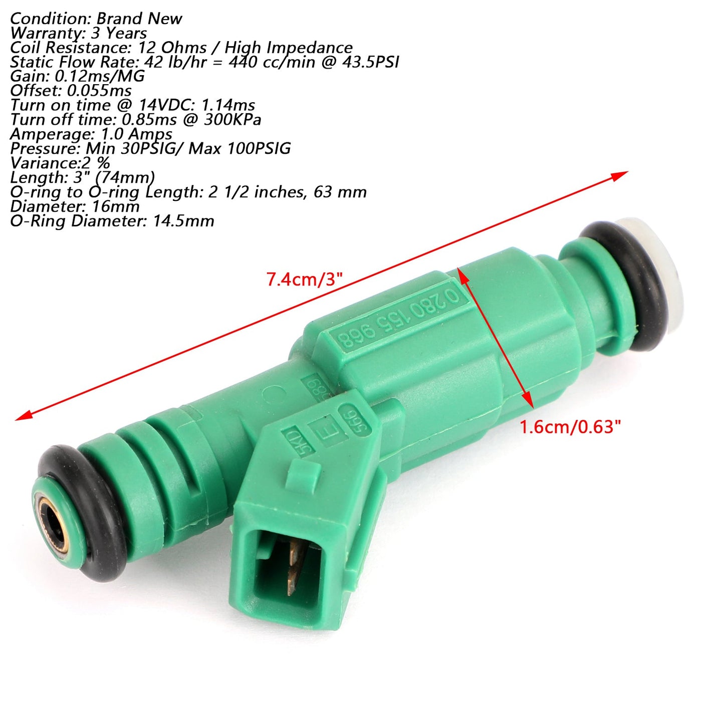 6 iniettori di carburante per Holden commodore 304 440cc 42LB 0280155968 VN VX VY V6 3.8 FJ878 420874432 generico