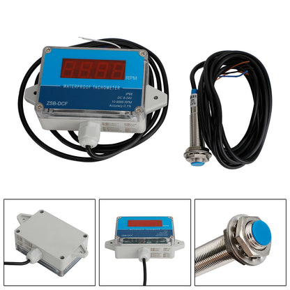 DC 8-24V Hall Contagiri Digital LED Misuratore di velocità del motore Tester IP68 Impermeabile