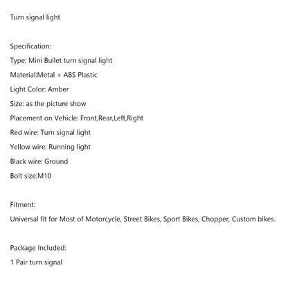 M10 Indicatori luminosi indicatori di direzione a LED per moto universali Lampada lampeggiante Generico