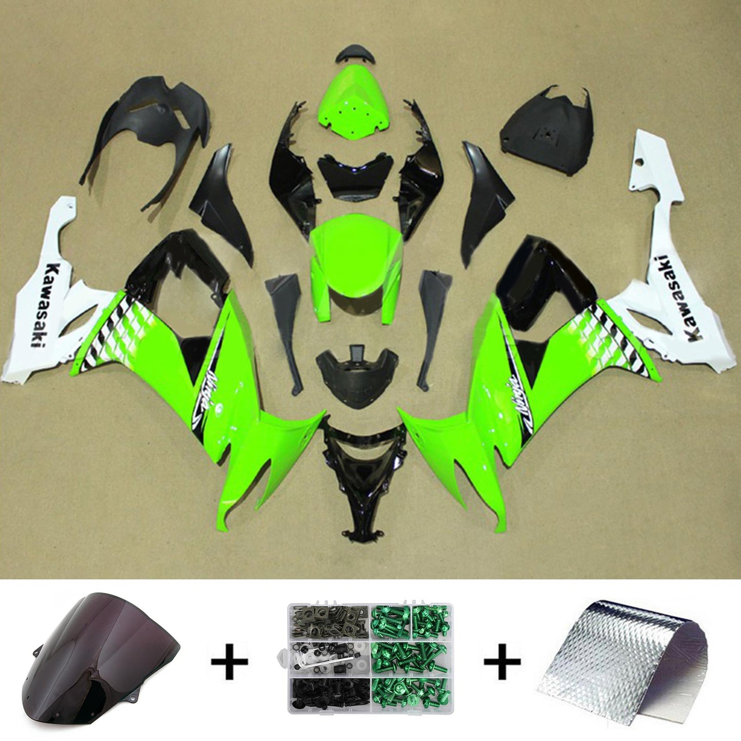 Amotopart Kawasaki ZX10R 2008-2010 Kit carena Carrozzeria Plastica ABS