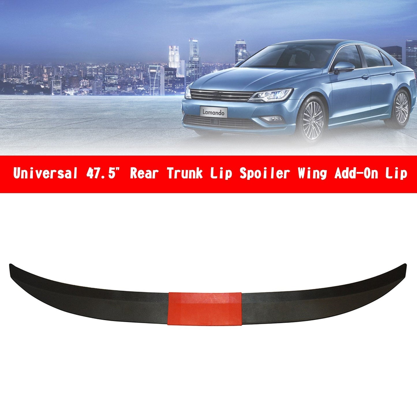 Universal 47.5" Spoiler alettone per baule posteriore Labbro aggiuntivo generico