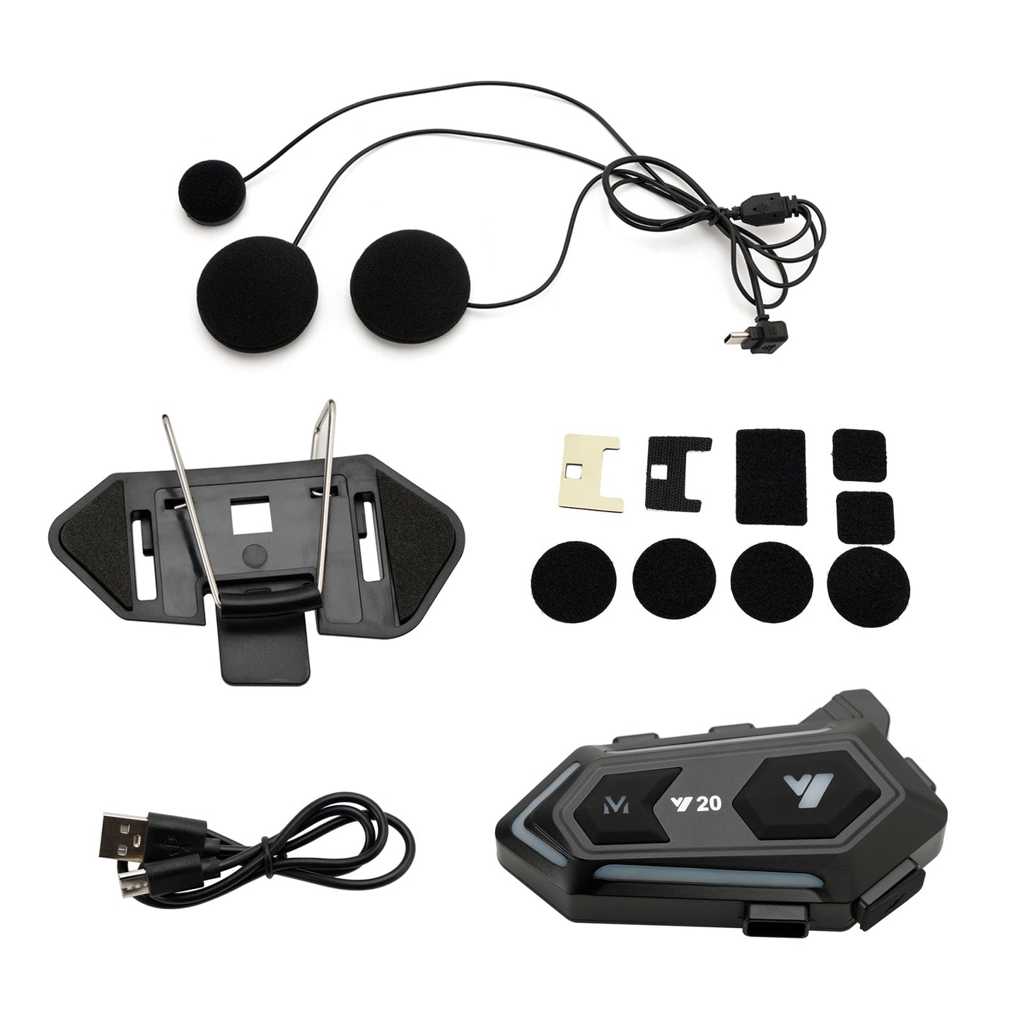Casco auricolare Bluetooth auricolare lettore wireless universale Y20 per moto