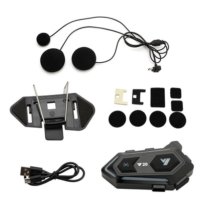 Casco auricolare Bluetooth auricolare lettore wireless universale Y20 per moto