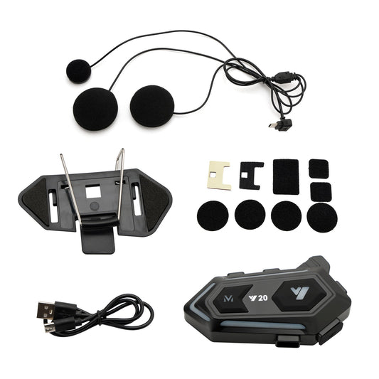 Casco auricolare Bluetooth auricolare lettore wireless universale Y20 per moto
