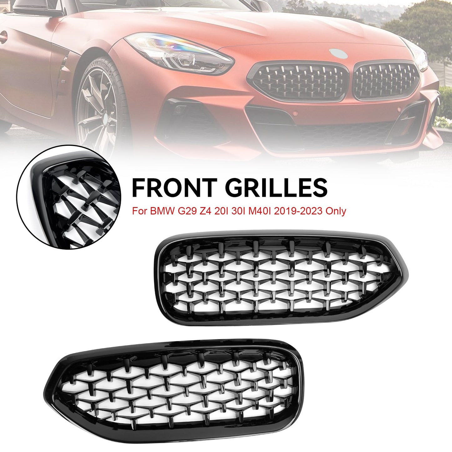 BMW G29 Z4 2019-2023 Griglia a rene anteriore nera lucida stile diamante