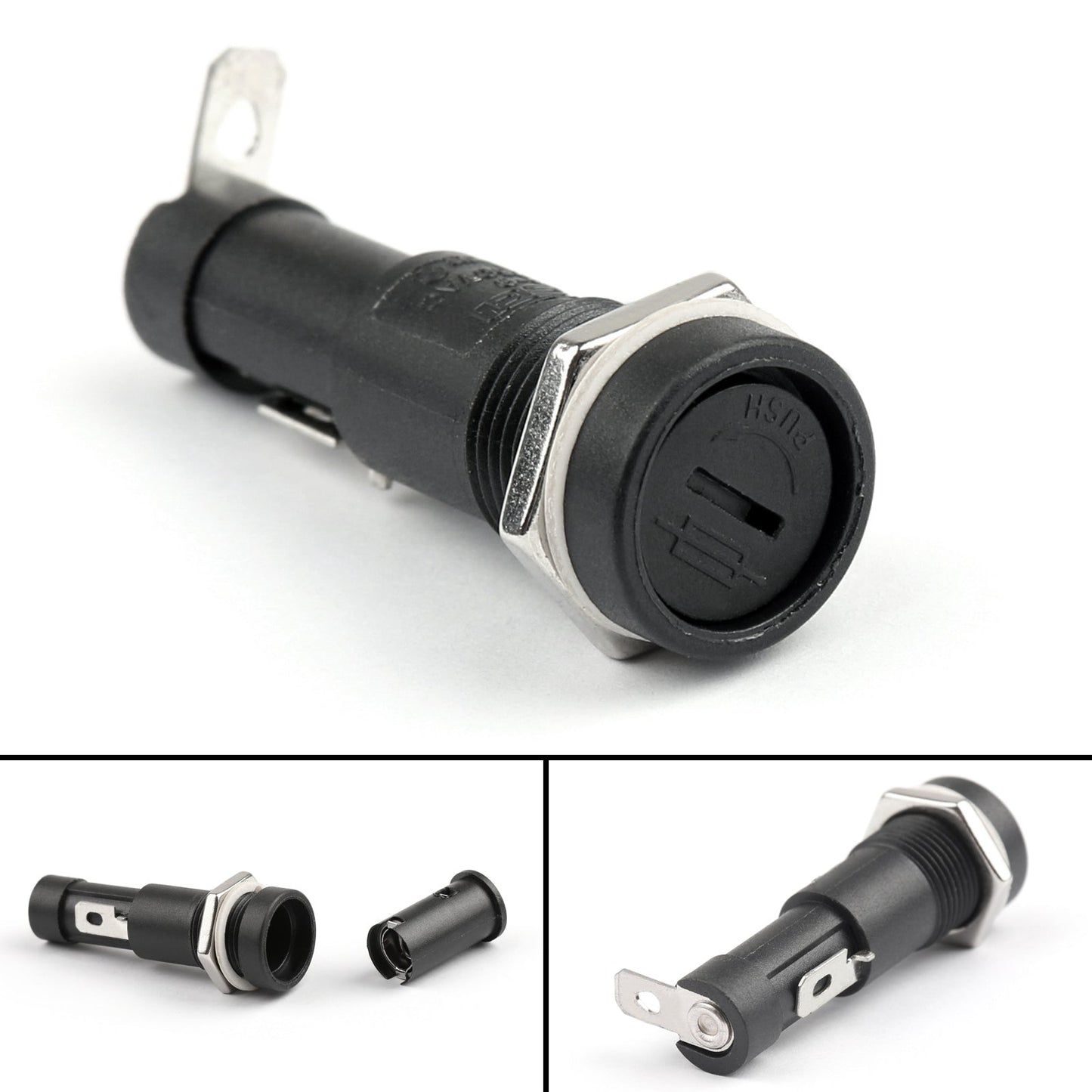 Portafusibili telaio SCI R3-9A per montaggio a pannello per fusibili in vetro 6x30mm 15A 250V