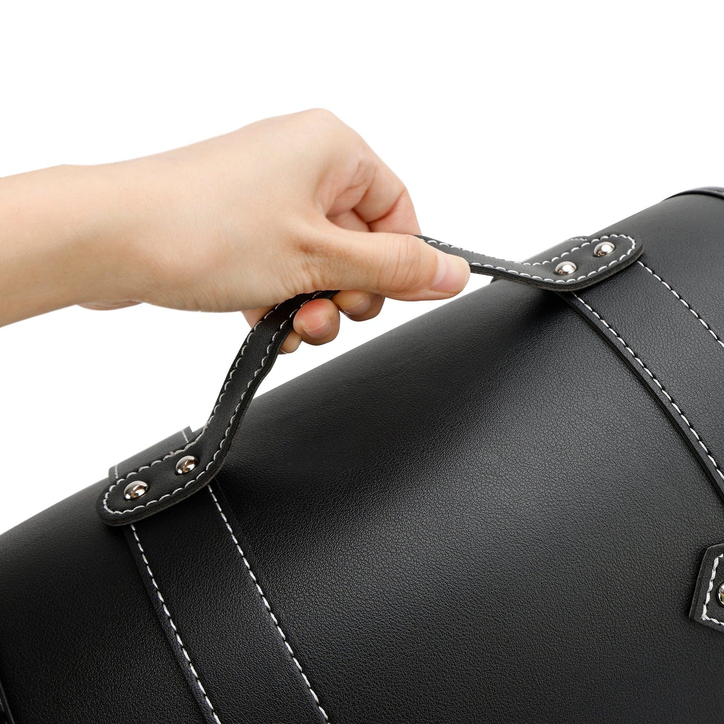 Borsa porta attrezzi laterale per borsa laterale Pu universale a sgancio rapido per moto Marrone