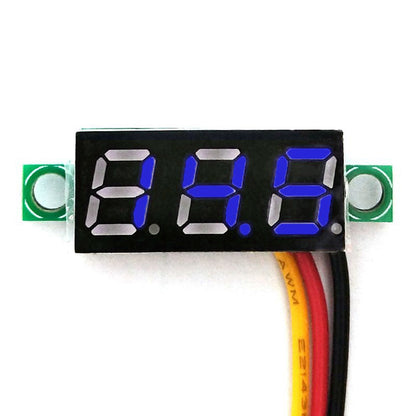 5x Mini DC 0-30V LED blu Pannello voltmetro a 3 display digitale calibrabile