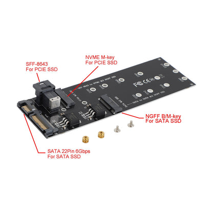 Disco rigido M2 da SFF-8643 a U2 NGFF Adattatore M-Key da M-Key a HD SAS NVME PCIe SSD SATA