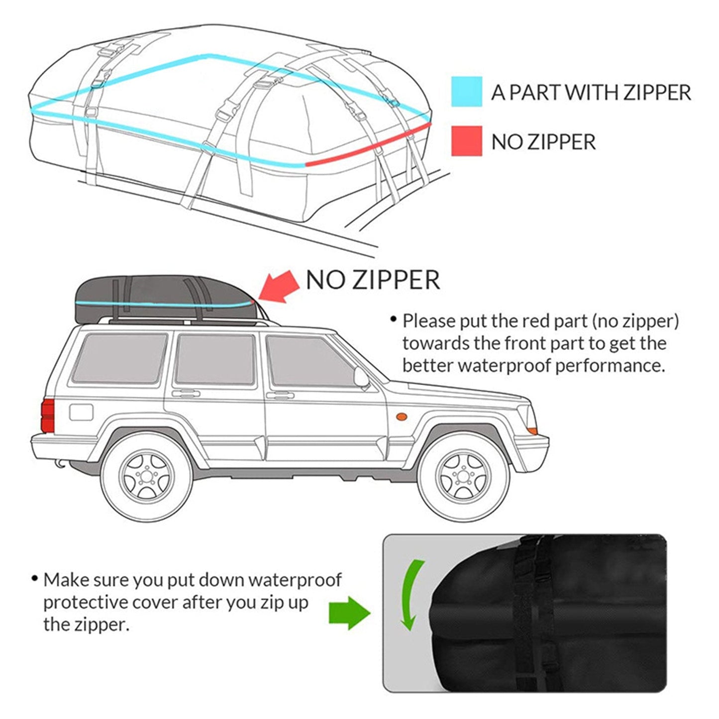 Impermeabile Car Roof Top Rack Carrier Cargo Bag Deposito bagagli Borsa da viaggio