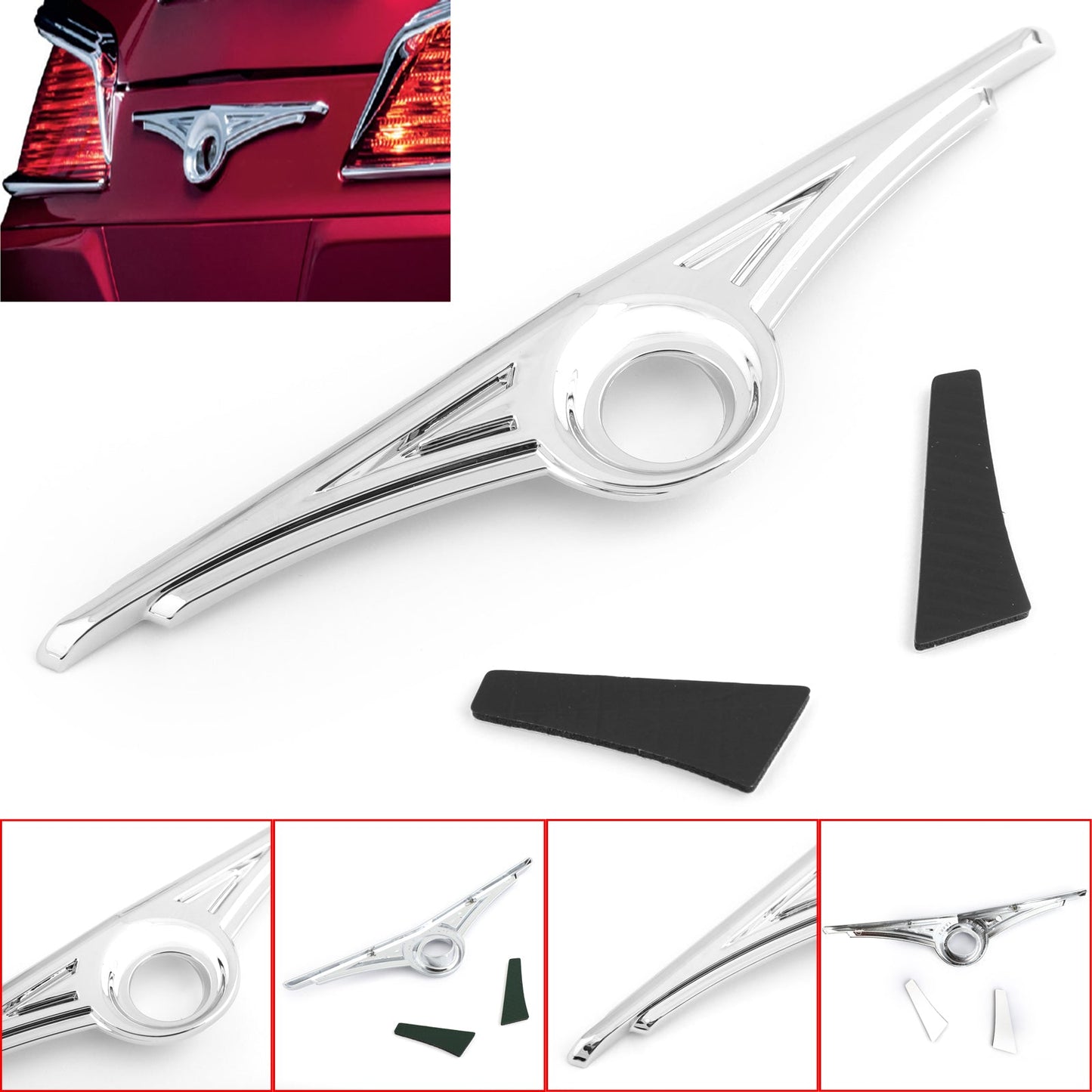 Moto ABS Cromato Tronco Chiave Hold Trim Per Honda 2001-2018 Goldwing GL1800 Generico