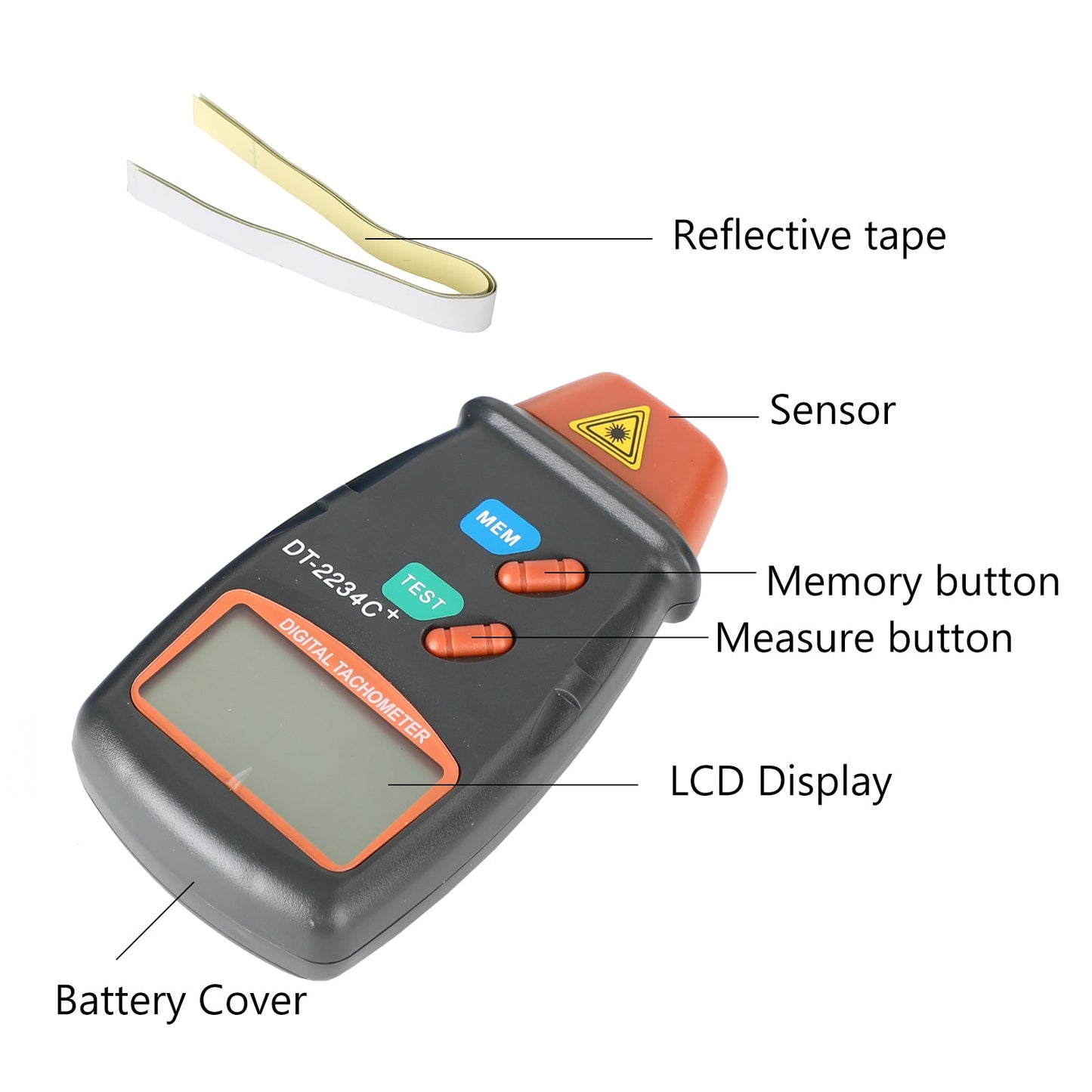 Tachimetro digitale senza contatto Laser Photo Tach RPM Tester Strumento di misurazione portatile