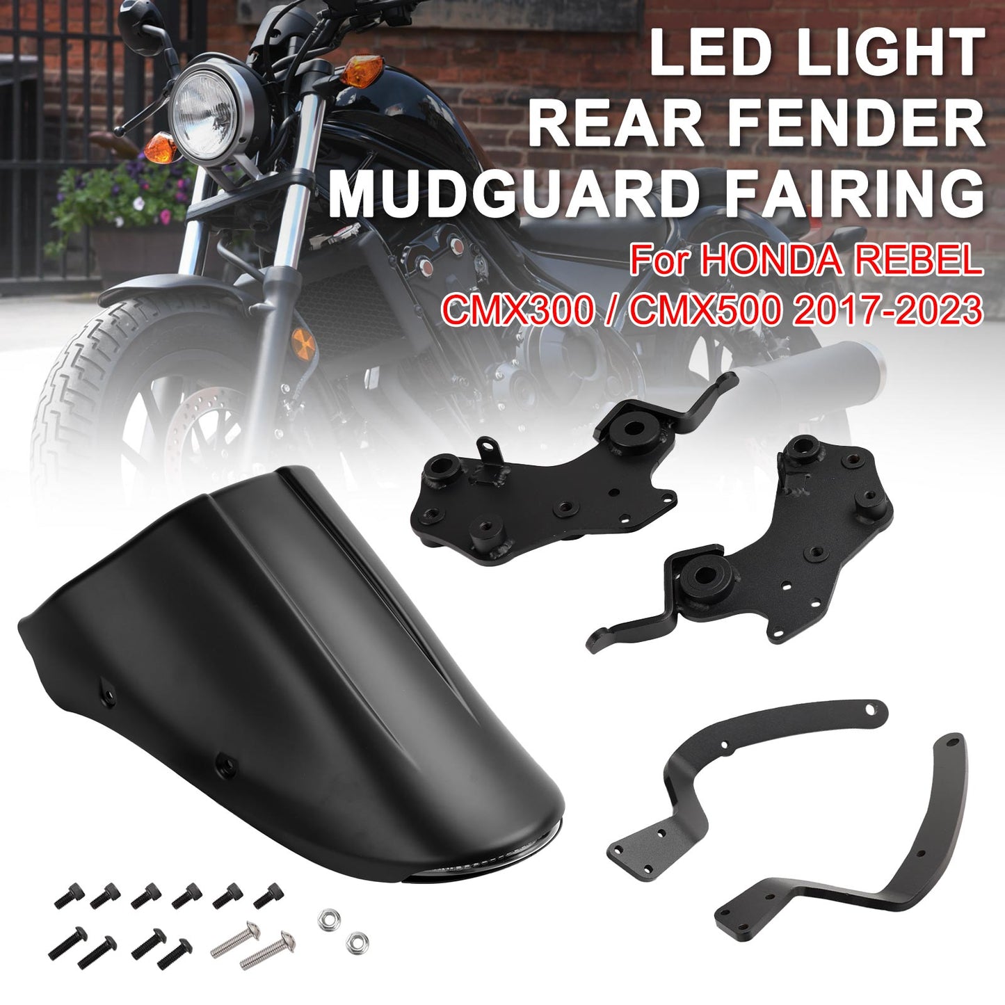 Honda REBEL CMX 300 500 2017-2025 Luce a LED Parafango posteriore Parafango Carena
