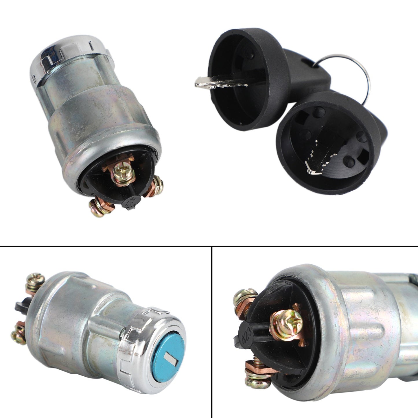 Interruttore a chiave per cilindro di accensione universale Copertura impermeabile 12V 2 chiavi per auto moto barca