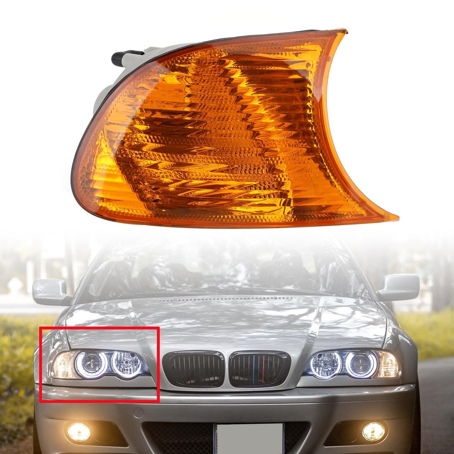 Luci d&#39;angolo sinistra/destra Indicatori di direzione per BMW E46 2 porte 1998-2001 Y Generico