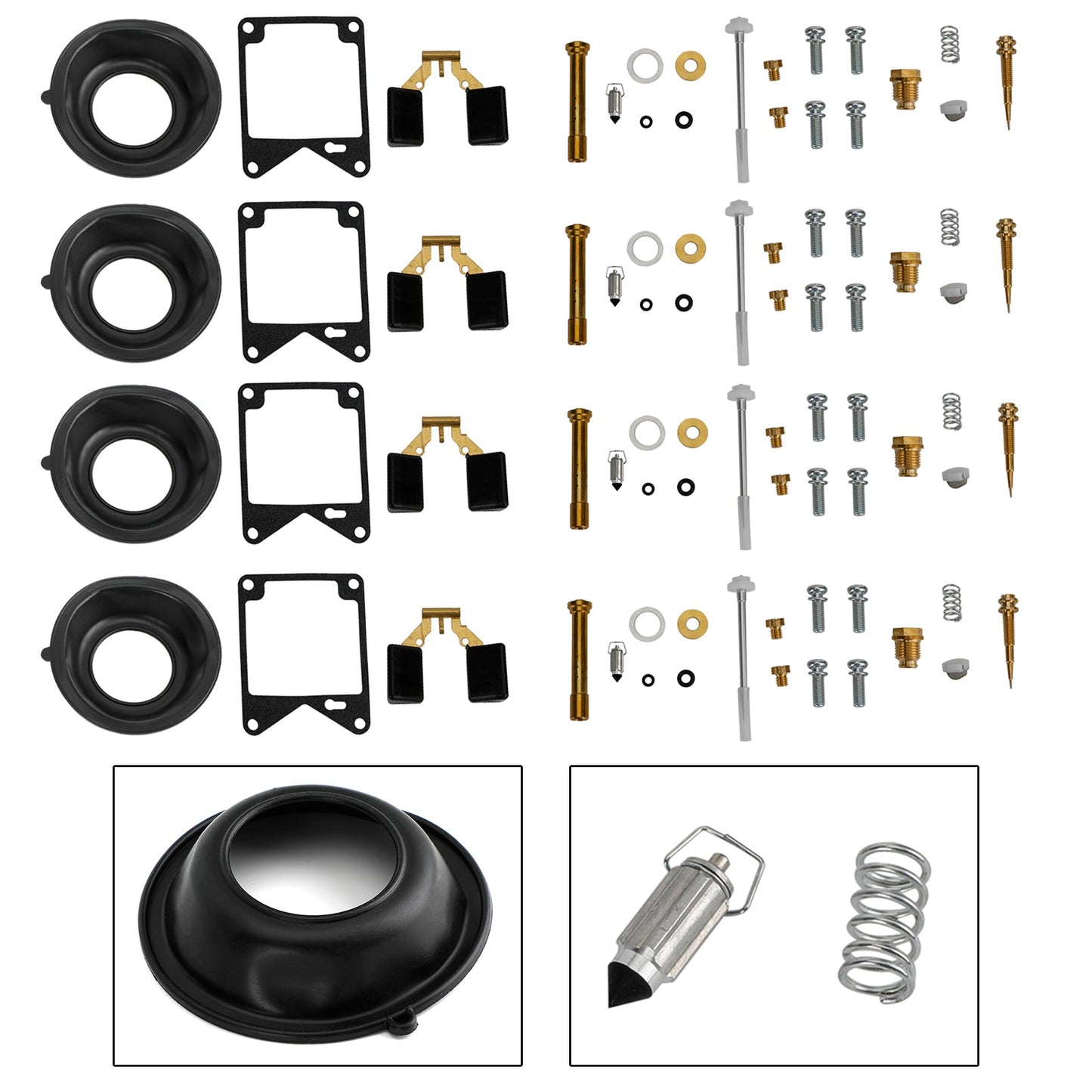 4X 1981-1983 Yamaha Virago 750 XV750 Carburatore Ricostruzione Kit di Riparazione