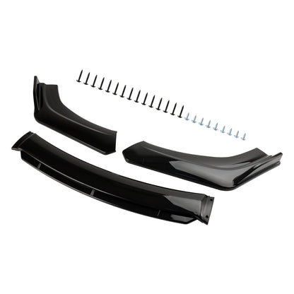 4 pezzi protezione diffusore splitter kit corpo labbro paraurti anteriore universale per auto nero