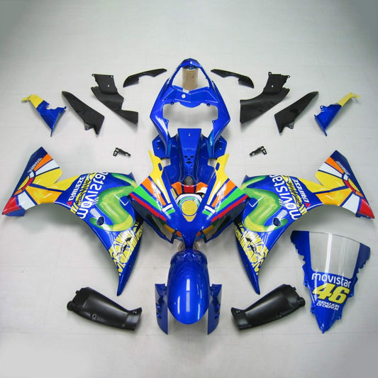 Amotopart Yamaha 2012-2014 YZF 1000 R1 Kit di rivestimento colorato blu