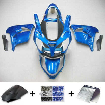 Amotopart Kawasaki ZX9R 2000-2001 kit di carenatura azzurro lucido