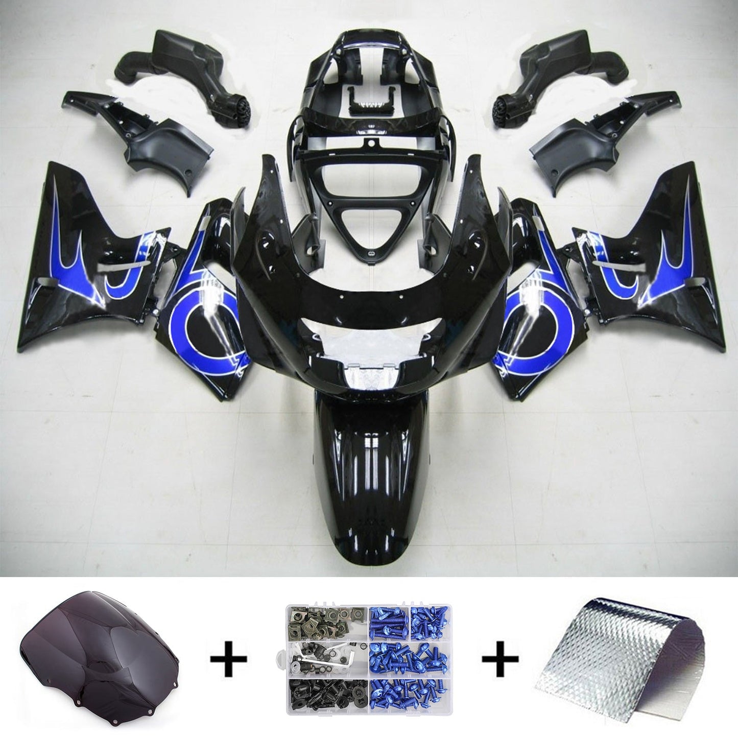 Kit carenatura per Kawasaki ZZR400 1993-2007 ZZR600 1998-2003 Generico