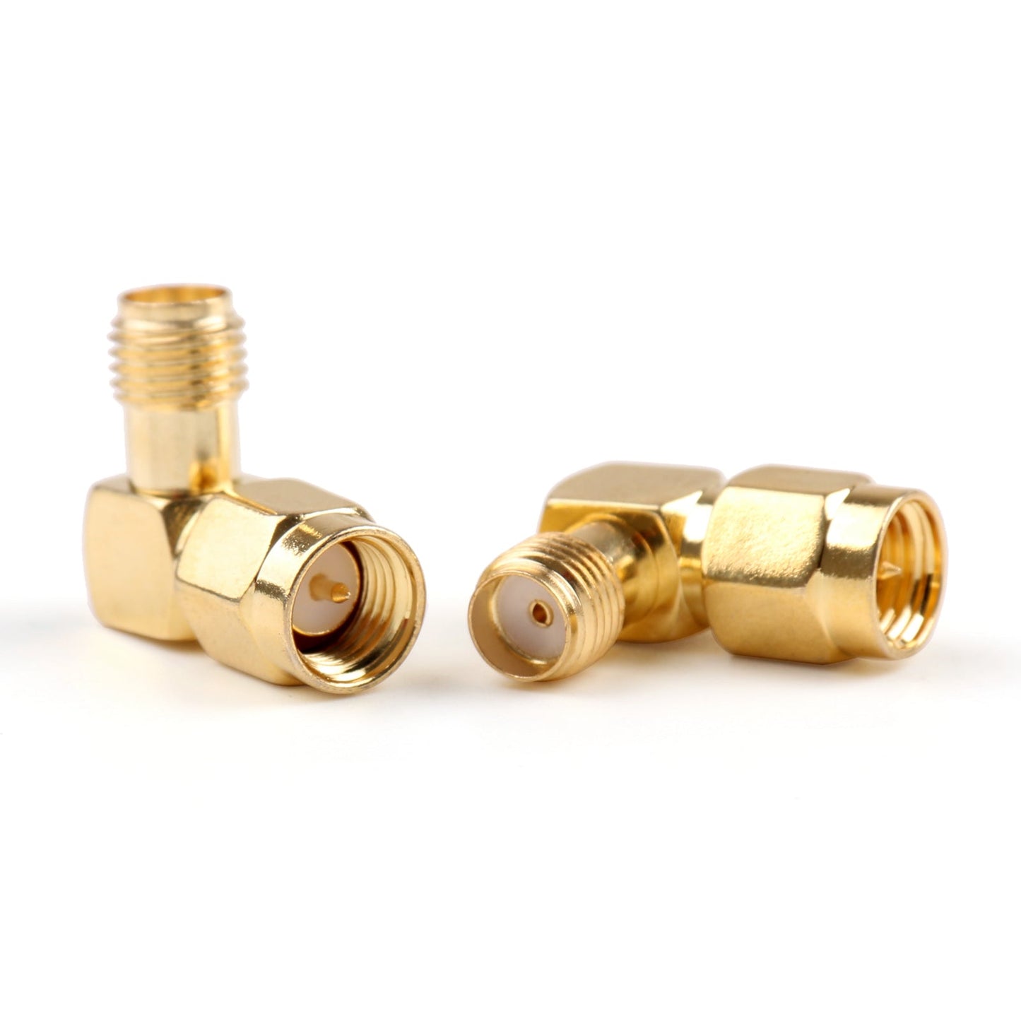 2Pcs SMA Jack femmina a spina maschio SMA Adattatore connettore RF ad angolo retto a 90 gradi