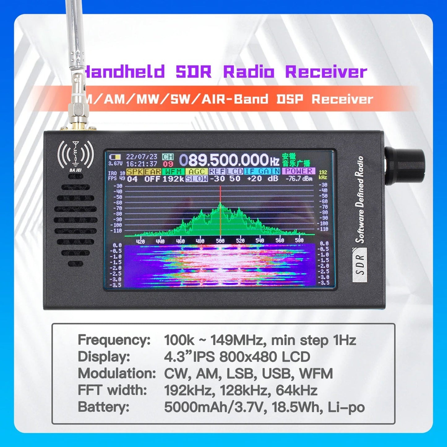 Ricevitore Radio SDR Radio DSP Demodulazione Digitale Onde Corte FM MW SSB CW HAM