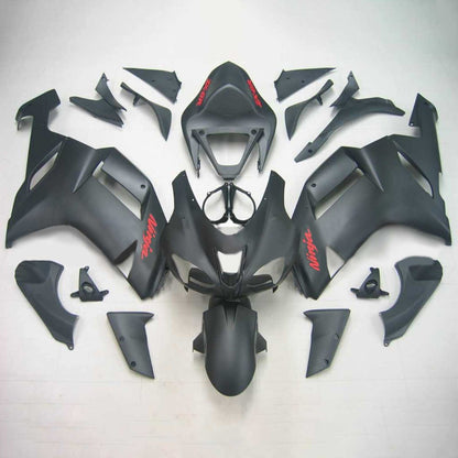 Amotopart Kawasaki 2007-2008 ZX6R 636 Nero con kit di vendita a logo rosso