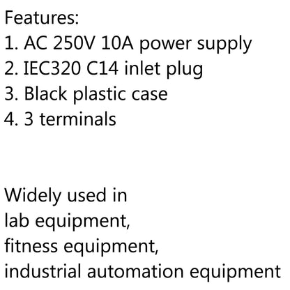 20 PZ IEC320 C14 3 Pin Montaggio A Vite Presa di Alimentazione Maschio 10A 250 V Per Barca AC-04