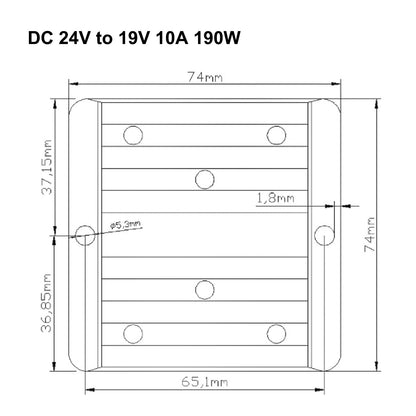 Impermeabile 24V a 19V 10A 190W Step Down Regolatore Convertitore di Potenza DC/DC