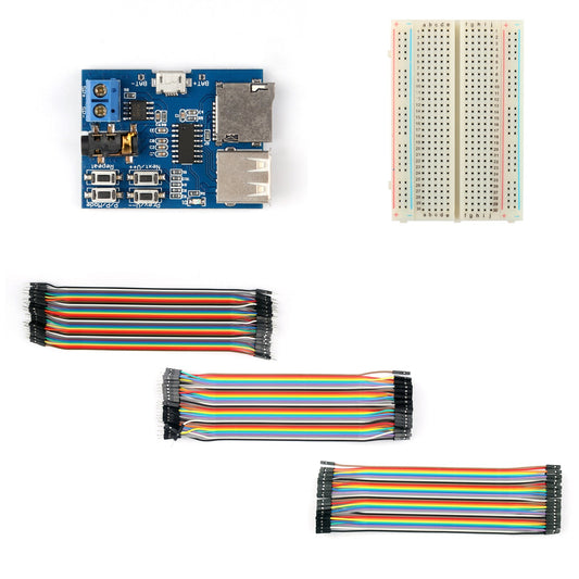 TF Card U Disk Scheda di decodifica formato MP3 + 400 P breadboard + 120 pezzi ponticello M/F